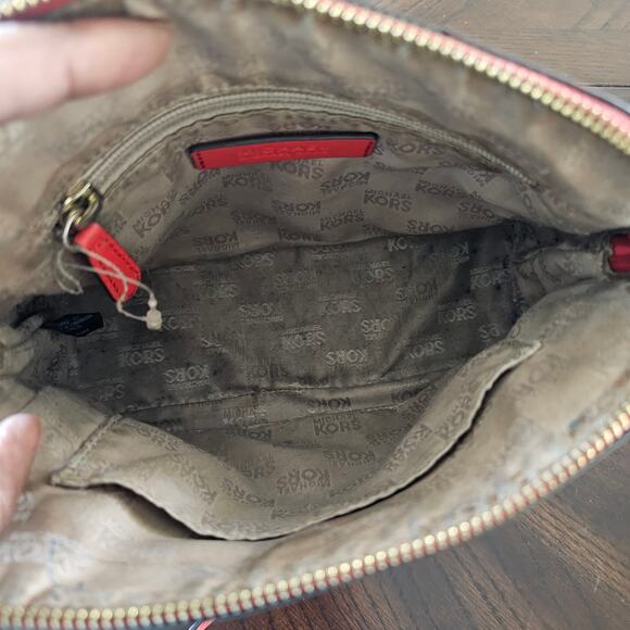 Michael Kors Red Cindy Dome Leather Chain Crossbody Bag - Picture 6 of 8